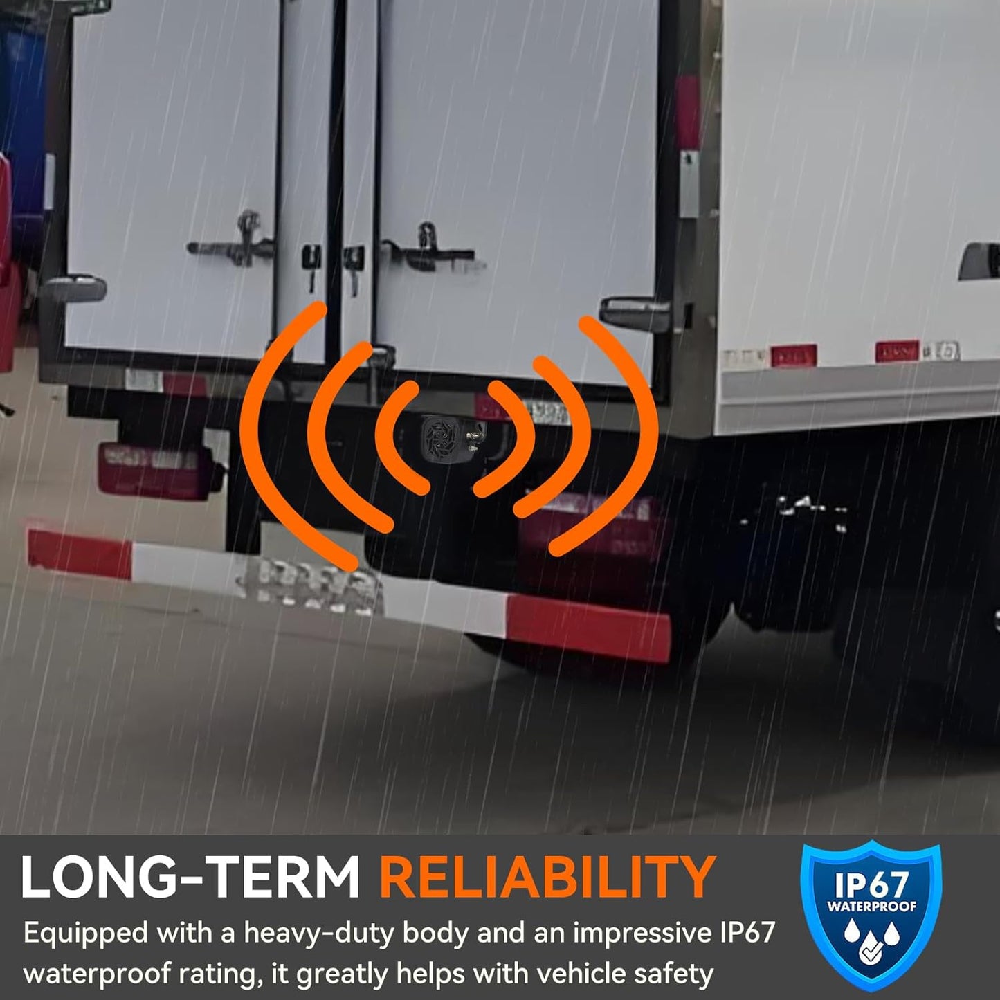 760 Back-up Alarm 12V-48V 110dB IP67 Waterproof Dust-Proof Reversing Warning Alarm with Super Loud Beeper Tone for Truck Van Forklift Car Lorry Agricultural Vehicles