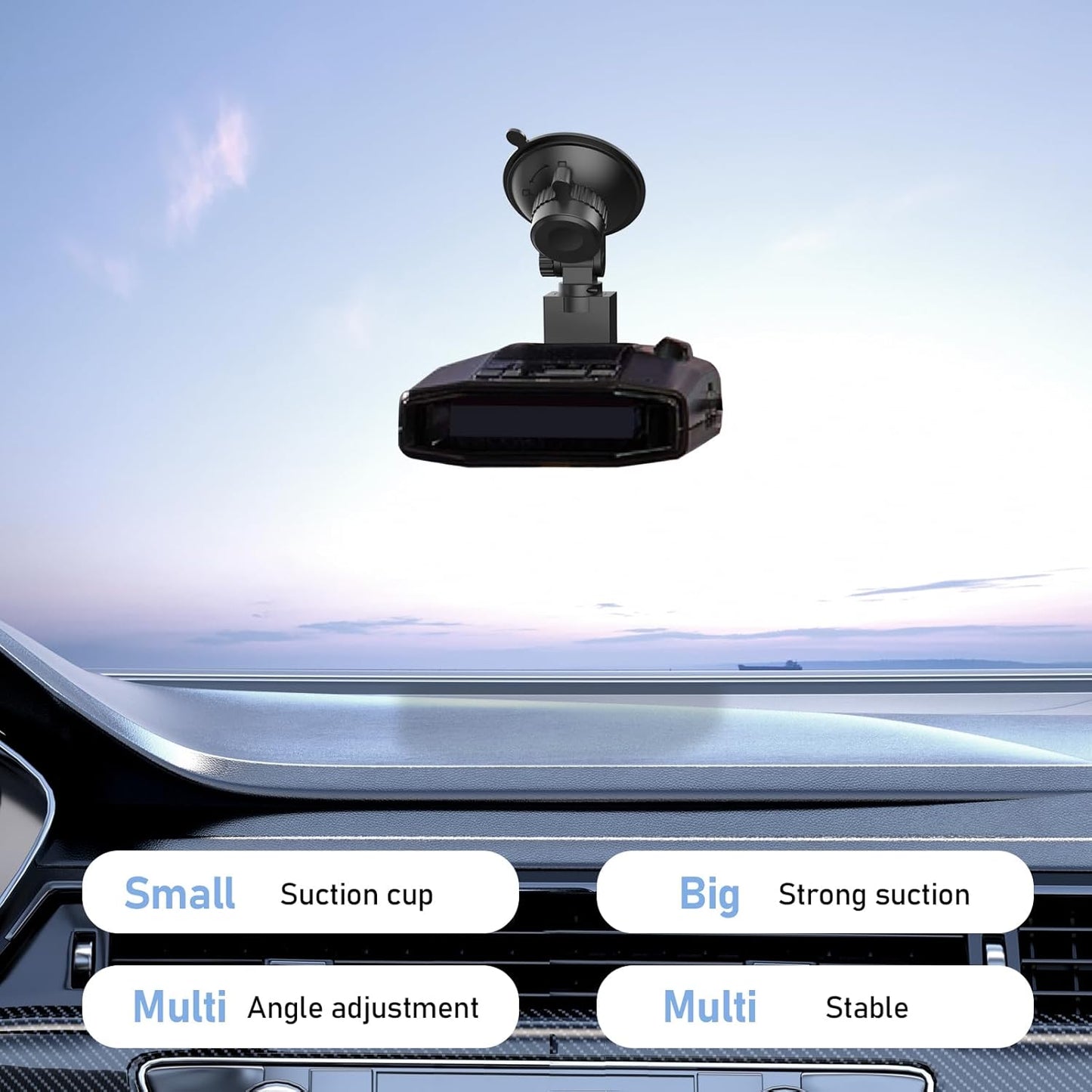 Radar Detector Mount,Car Radar mounting Bracket,Windshield and Dashboard Suction Mount,for Escort Max360c Max 3 IX IXc Redline EX Beltronics Cobra DualPro GT 360 Radar Models, w/EZ Magnet Connection