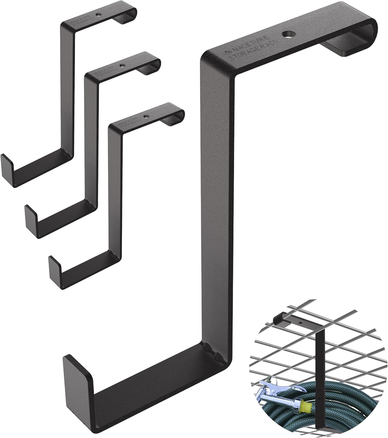 Bike Hooks for Garage Ceiling Mount Rack – Heavy Duty 4X8 Overhead Garage Storage Rack for Ceiling Hanging Bicycle Shelves, Add on Storage Flat Hooks Accessory and Wall Hanger (Z Style 4 Pack)