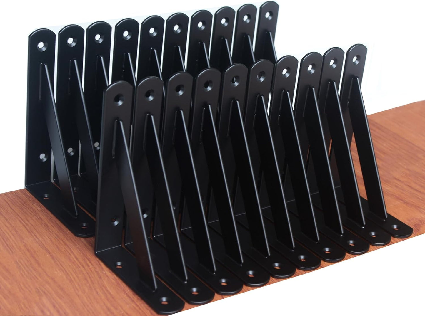 20 Pack L6 x H 4" Black Heavy Duty Shelf Brackets with Screws Metal Shelf Brackets Shelf Support Angle Brackets for Shelves L Brackets Heavy Duty Floating Shelf