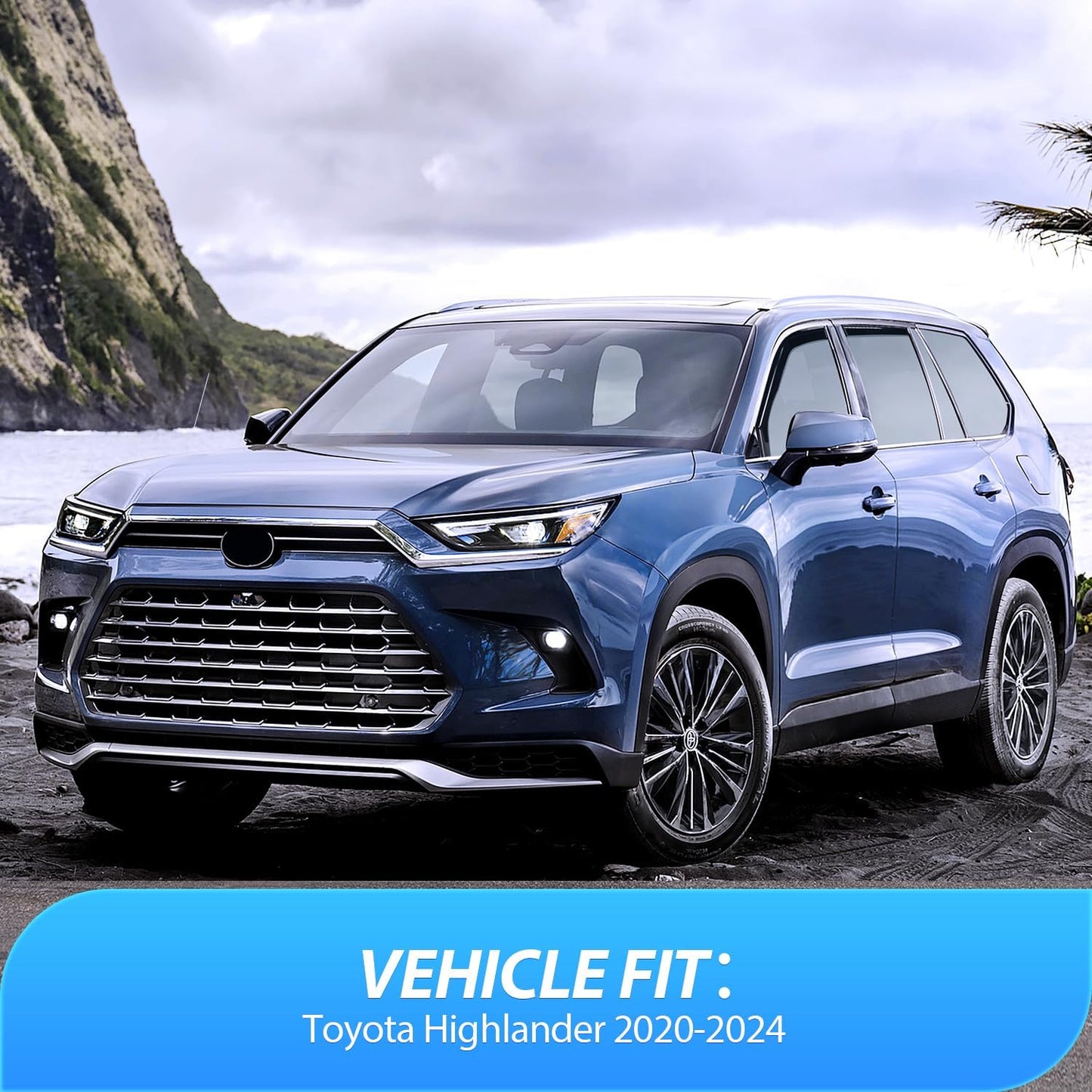 Nilight in Channel Window Deflectors for Toyota Highlander 2020 2021 2022 2023 2024 2025 Vent Window Visors, Rain Guards-4PCS