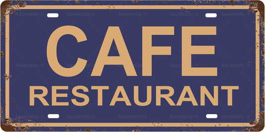 Cafe Restaurant Space Vintage Metal Tin Sign License Plate Bar Cafe Garage Cave Home Room Wall Bathroom Farmhouse Garden Porch Patio Decor, 12 x 6 Inch