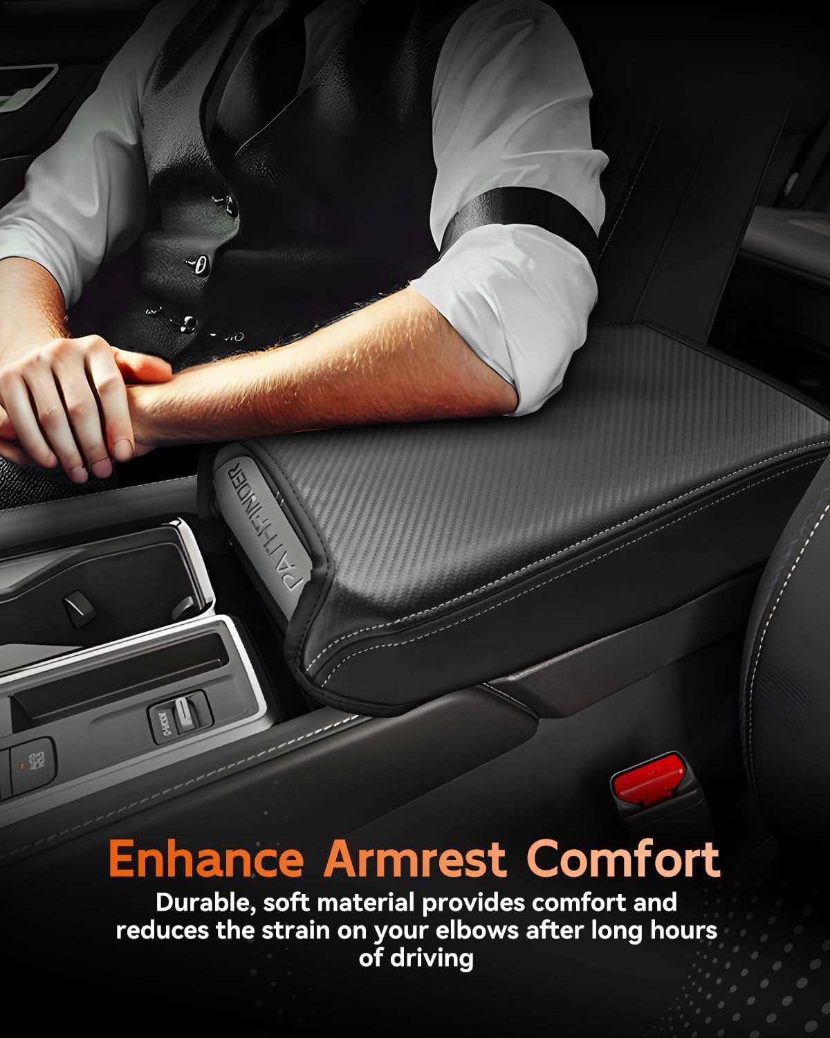 CDEFG for Nissan Pathfinder 2022-2025 Center Console Cover Armrest Box Cover for Pathfinder (S, SV, SL, Rock Creek, Platinum) 2022 2023 2024 2025 Accessories Console Arm Rest Protector