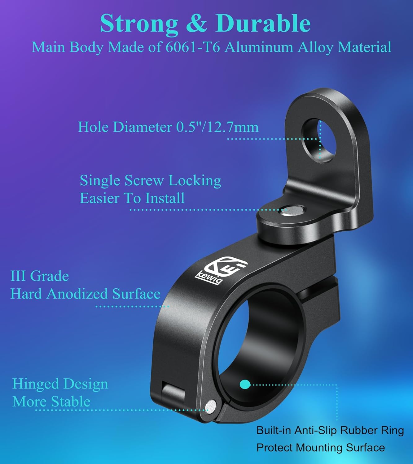 BRCOVAN Whip Light Flag Mount, Aluminum Alloy Off-Road LED Light Bar Mounting Bracket, Fit for Round Rails/Handlebars 0.875''/1"/1.125''/1.26"/1.375'' in Diameter, for ATV UTV Car Motorcycle Truck