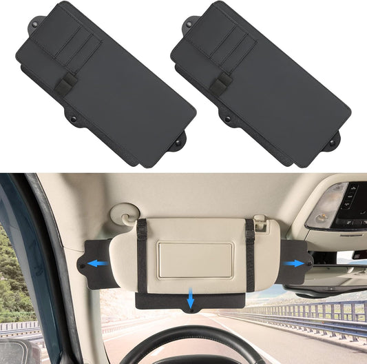 JoyTutus Car Sunshade Extender - Adjustable Sun Visor Protects from Anti-Glare and UV Rays - Windshield Sunshade - 2 Pack for Cars & SUVs