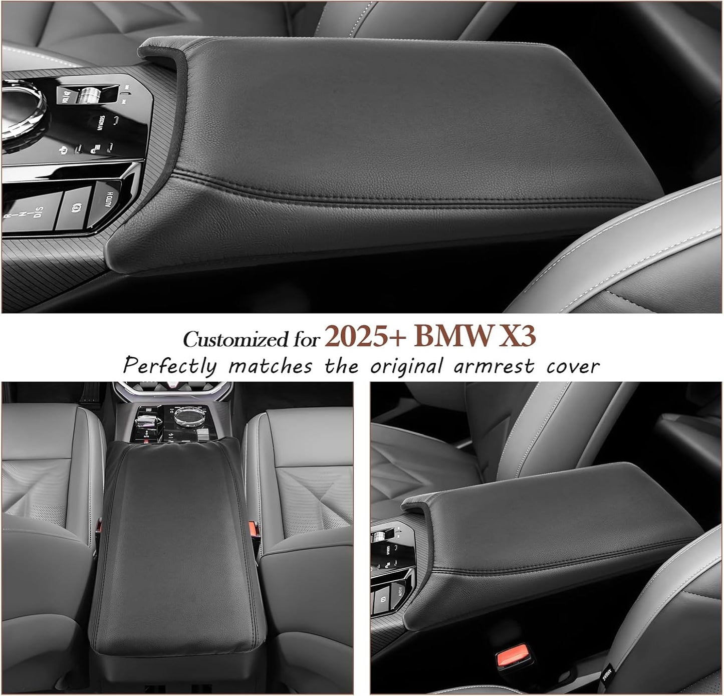 SKTU for 2025 BMW X3 Center Console Cover for 2025 BMW X3 Armrest Cover BMW X3 2025 Accessories Seat Box Cover 2025+ X3 (30 xDrive/M50 xDrive) Center Console Cushion [Soft, Durable]