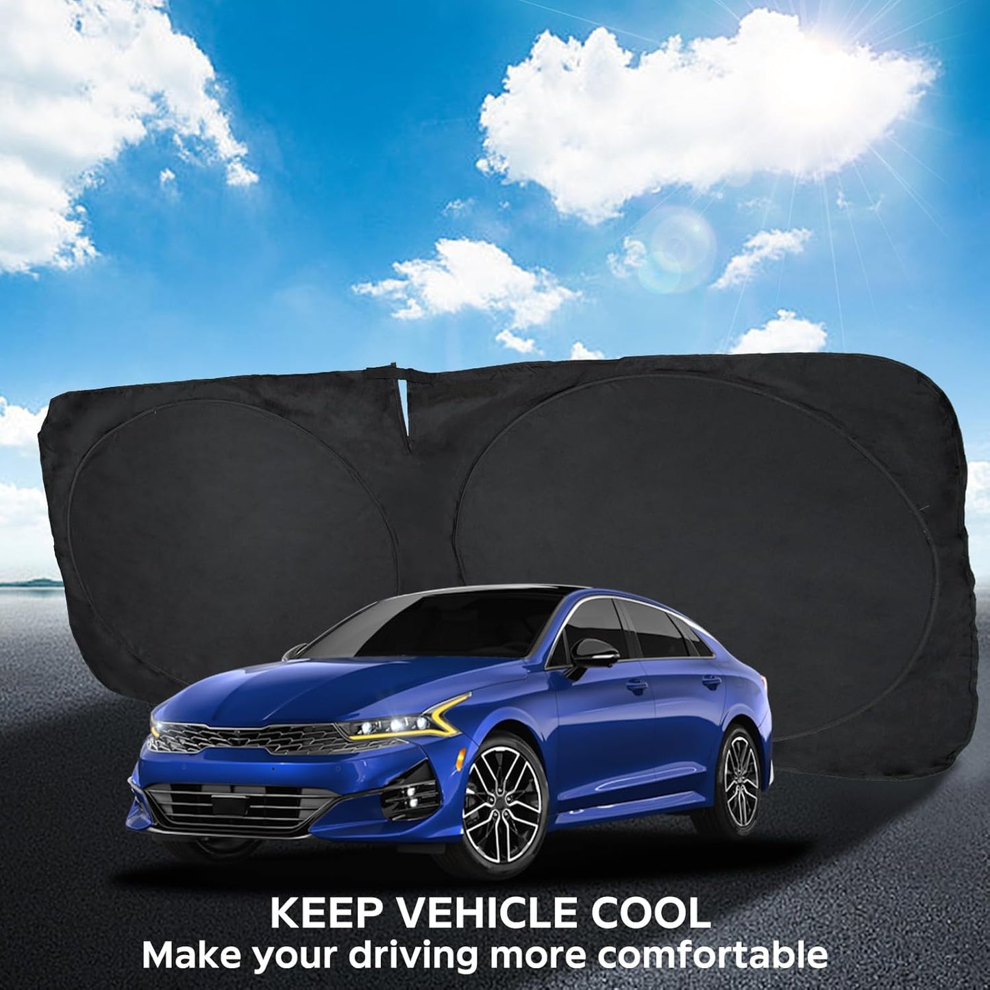INSAUTO for K5 Windshield Sun Shade Window Sunshade for Kia K5 2021 2022 2023 2024 2025 2026 Windshield Cover Foldable Car Front Sun Visor Shield Blocks UV Rays Sun Protector Accessories