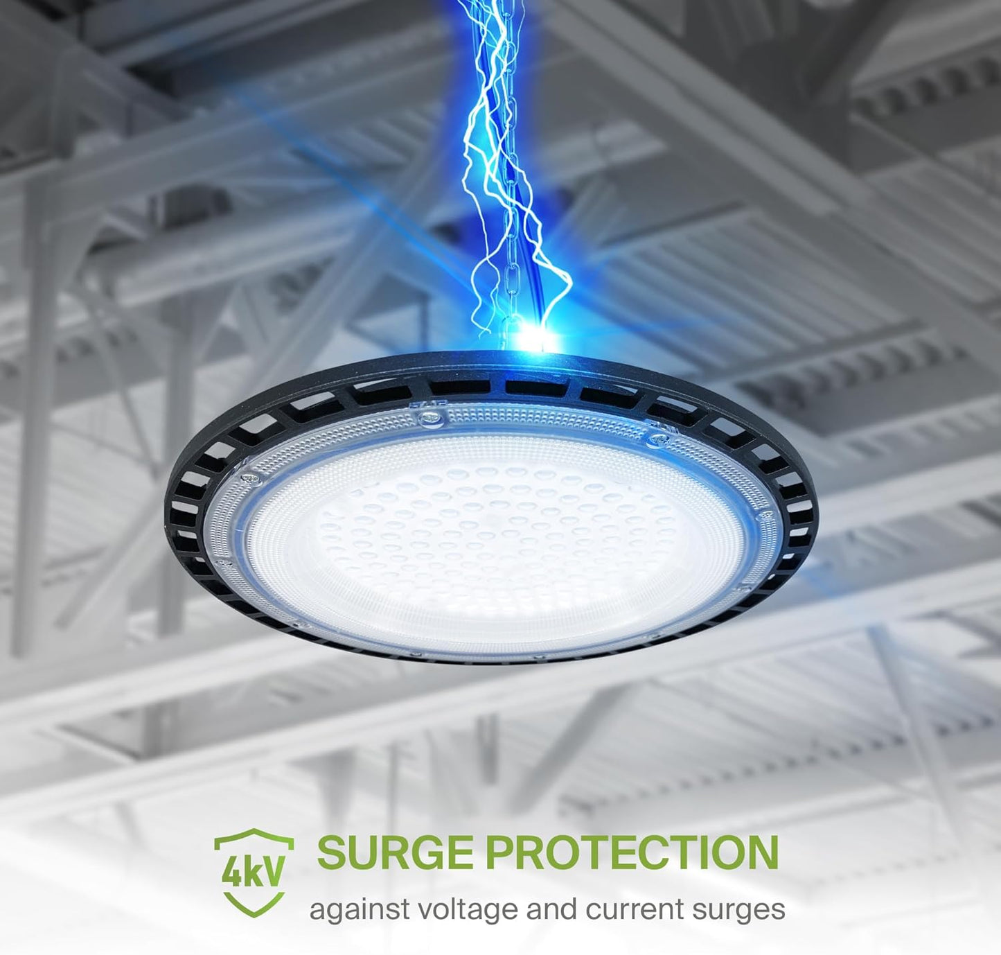 ASD LED High Bay UFO Light Fixture, Commercial Shop Lighting | Plug & Play Cable, IP65 Waterproof, ETL Listed | 100W 18000LM 5000K 100-277V | Warehouse, Garage, Workshop, Barn Lamp | Black, 12 Pack