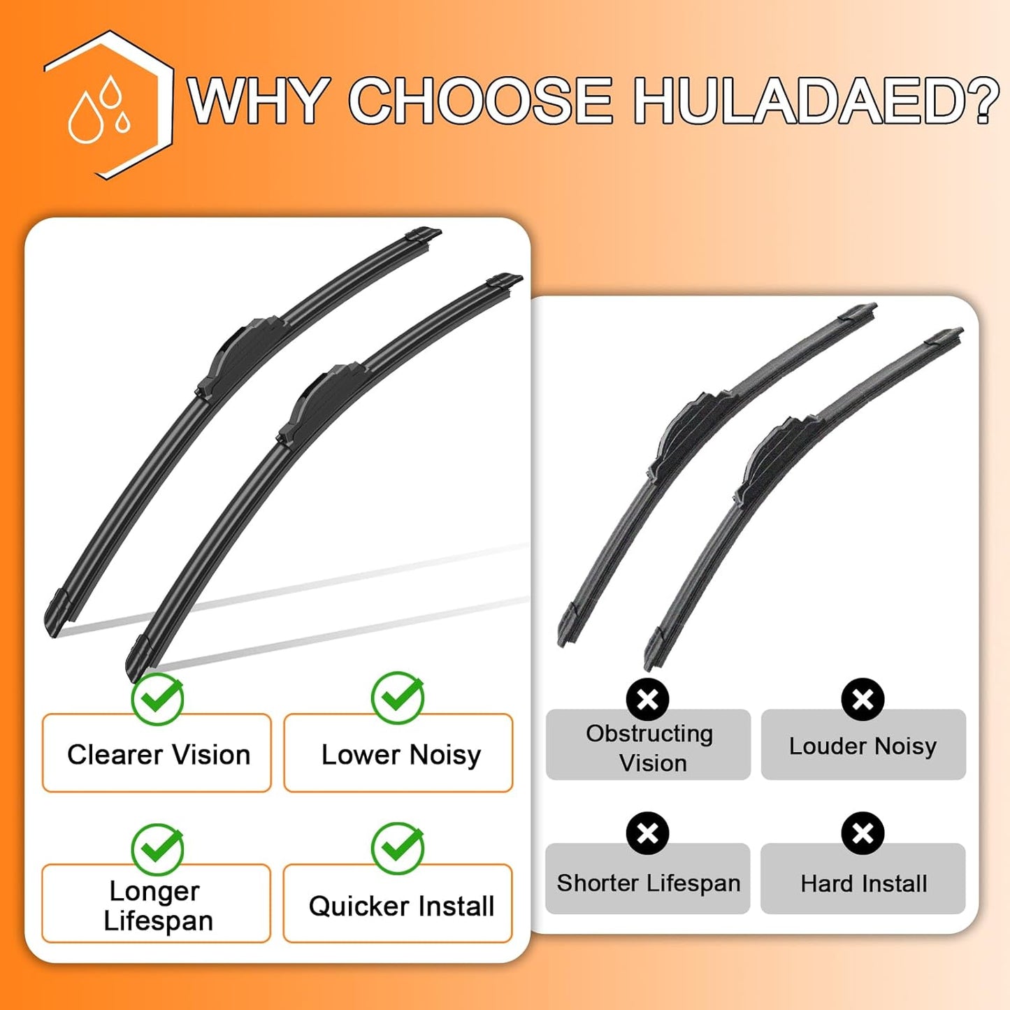 HULADAED® 28'' 18'' 12'' Windshield Wipers Replacement for Nissan Rogue Sport 2022 2021 2020 2019 2018 2017,Silicone Front Rear Wiper blades for MY Car-All Weather & Quiet(3 PACK)