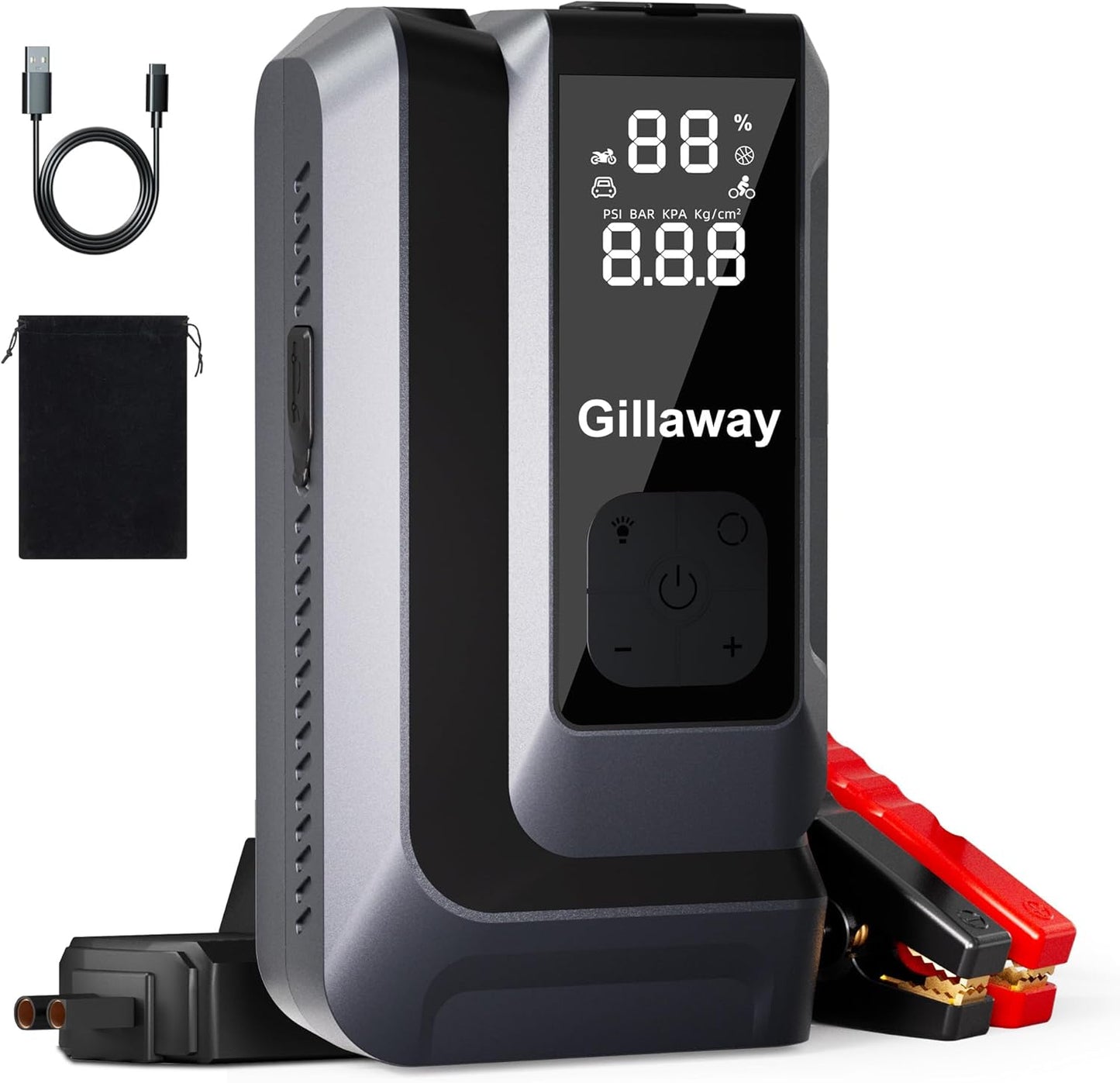 7-in-1 Jump Starter 4500A Car Jumper Starter Portable with 150PSI Tire Inflator, Battery Jumper Starter Portable Air Compressor, Flashlight, Power Bank