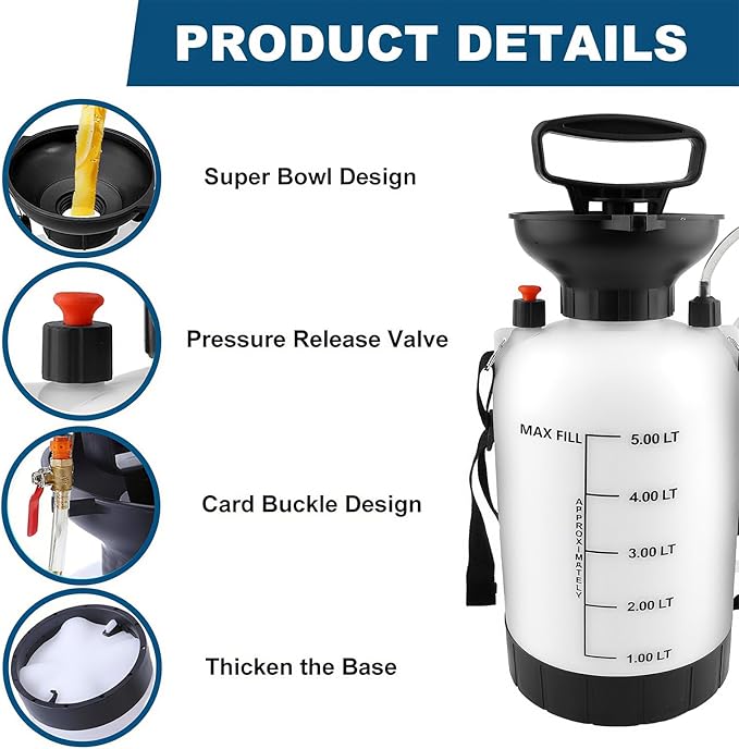 5L High-Capacity Transmission Fluid Pump - Leak Proof Gear Oil Pump Kit with Teflon Tape for Fleet Maintenance, Agricultural Vehicles, Marine Applications.