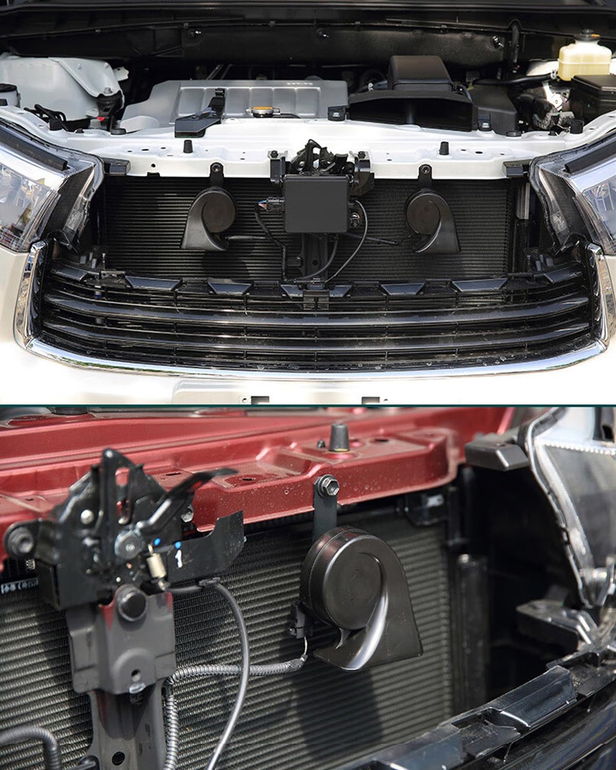 Car Horn 12V Universal Super Loud Auto Horn Electric Waterproof Low High Two Tone Fit for Any 12 Volt Vehicles Truck Pickup Boat Replacement Kit (Universal)