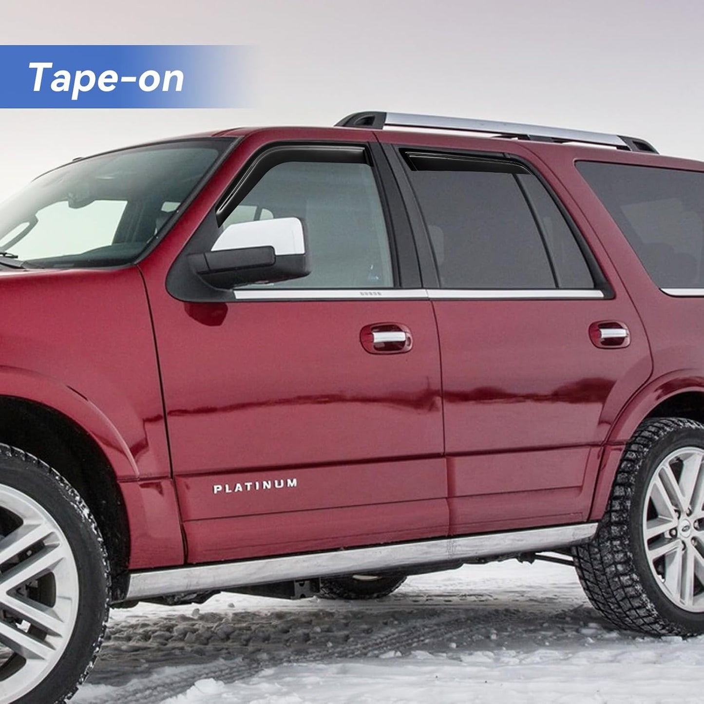 Window Visors Rain Guards for 1997-2017 Ford Expedition, Out-Channel Window Vent Wind Deflectors Visors Shades for 2007-2017 Expedition XL, 1998-2017 Lincoln Navigator