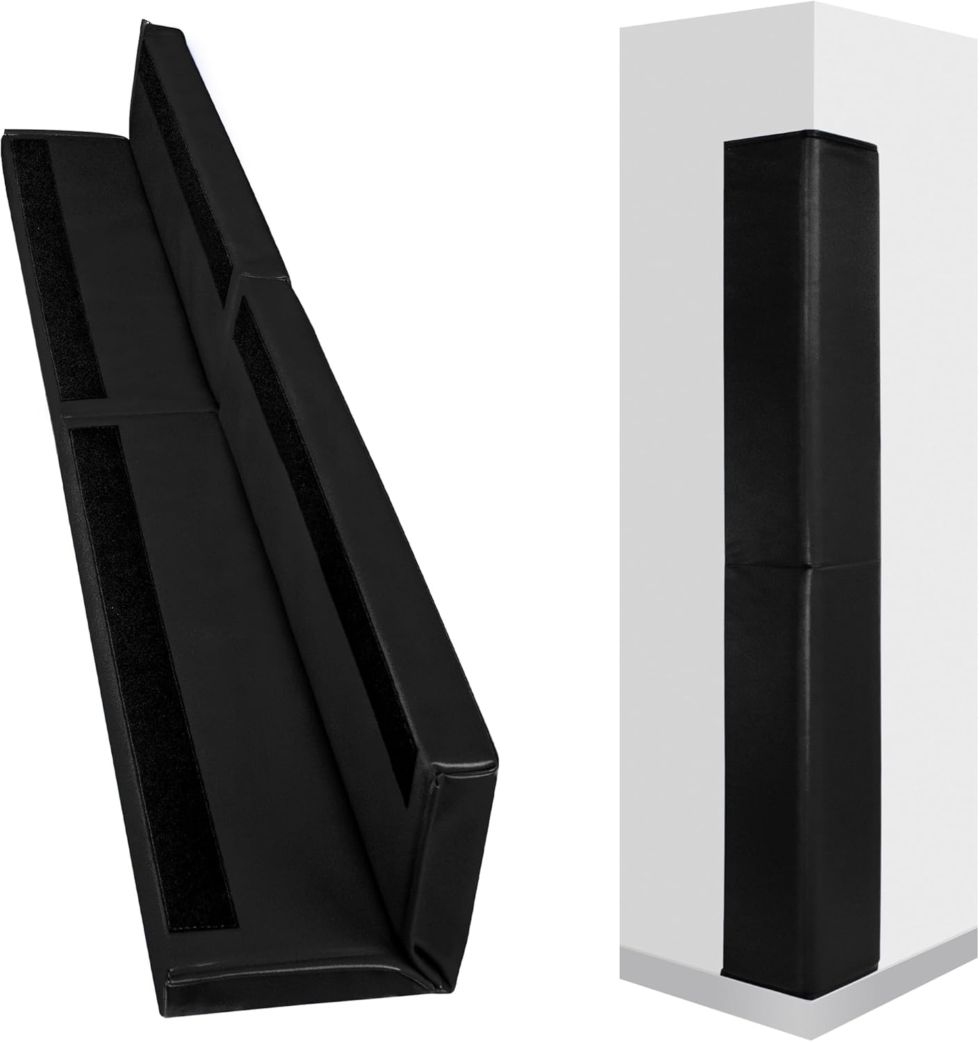 Wall Corner Guards & Edge Protector, Heavy Duty Wall Corner Protective Safety Padding, All-Weather 2 Sides Corner Pad for Gyms, Basketball Court, Playrooms, Garages,etc. (Black, 5FT Tall 6in Sides)