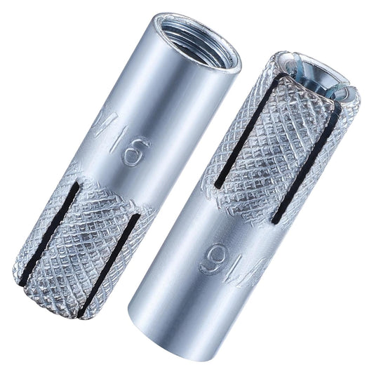 Wensilon(20 pcs) 5/16"-18 Premium Zinc Plated Carbon Steel Drop in Anchors Assortment, Knurled Drop-in-Anchor for Solid Concrete, Internal Forced Expansion Screw Bolts