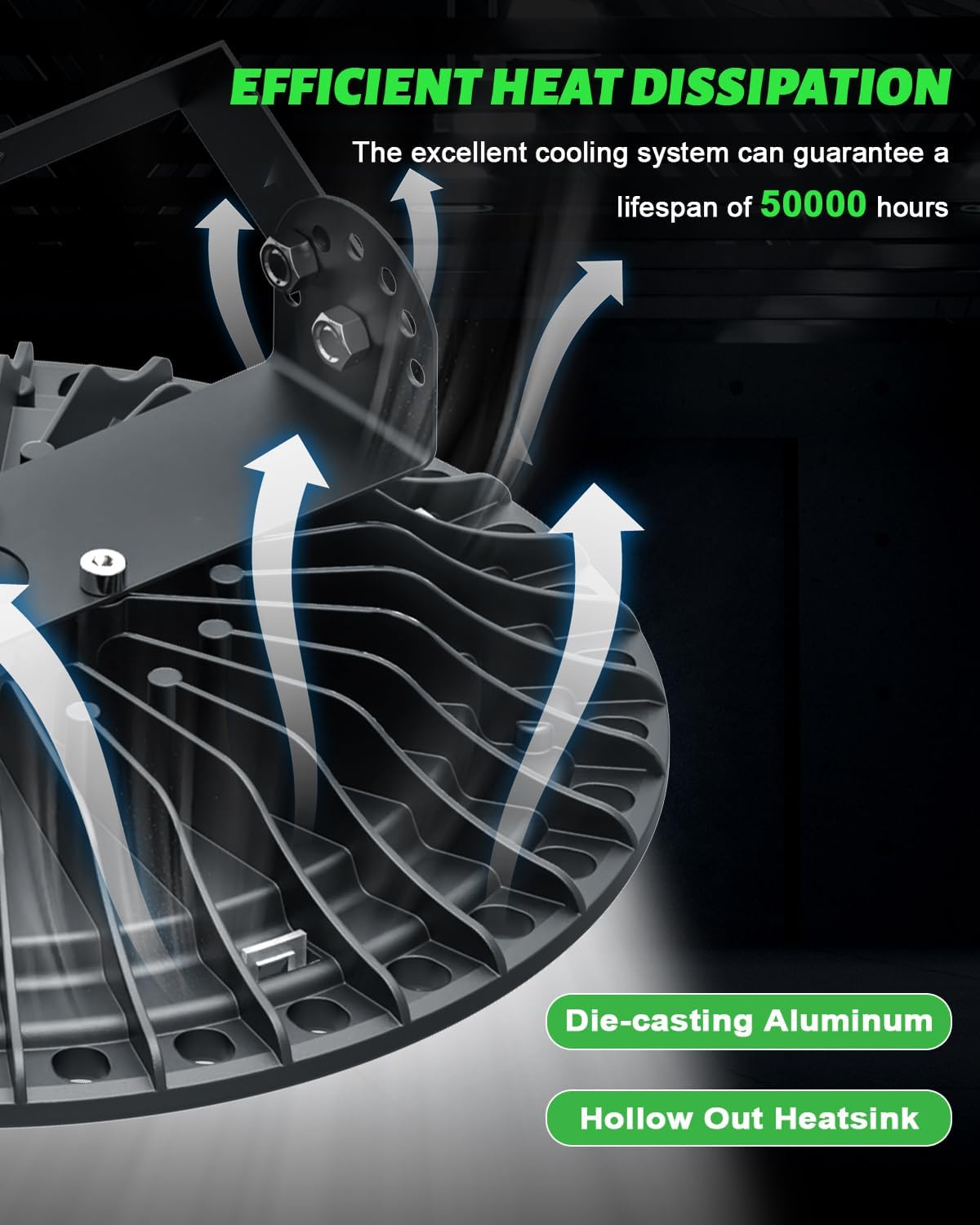 Viugreum High Bay LED Shop Lights, 300W UFO LED High Bay Light 30,000LM 120V LED High Bay Lights 5000K Daylight, Alternative to 1300W MH/HPS for Garage Workshop Barn Factory Warehouse - 10 Pack