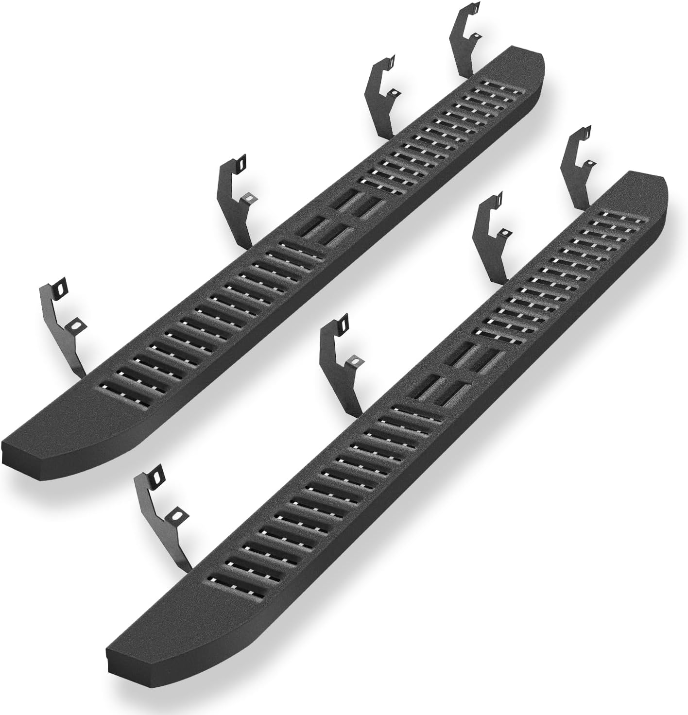 6'' Running Boards Side Steps Nerf Bars – Heavy-Duty Carbon Steel with Black Powder Coating – Durable and Rust-Resistant, Fits for 2019-2024 Silverado Crew Cab (Mixed Slots)