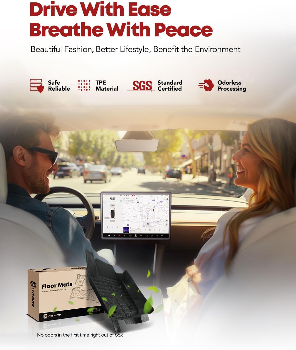 YHTAUTO Automotive All Weather Floor Mats Compatible with Toyota RAV4 2006-2012 5 Seats, Without 3rd Row Seat, Car Mats Custom Fit TPE Floor Liners Front & Back Seat, Black, Set of 3