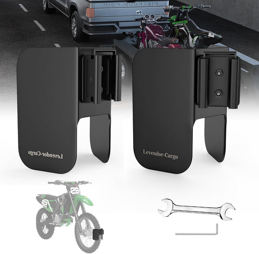 Motorcycle E-Track Wheel Chock,E Track Dirt Bike Wheel Chock fits tire 2" to 6",Heavy Duty 10 Gauge Steel E Track Motorcycle Wheel Chock,Black Dirt Bike Wheel Chocks for Trailer/Garage/Truck(2 Packs)