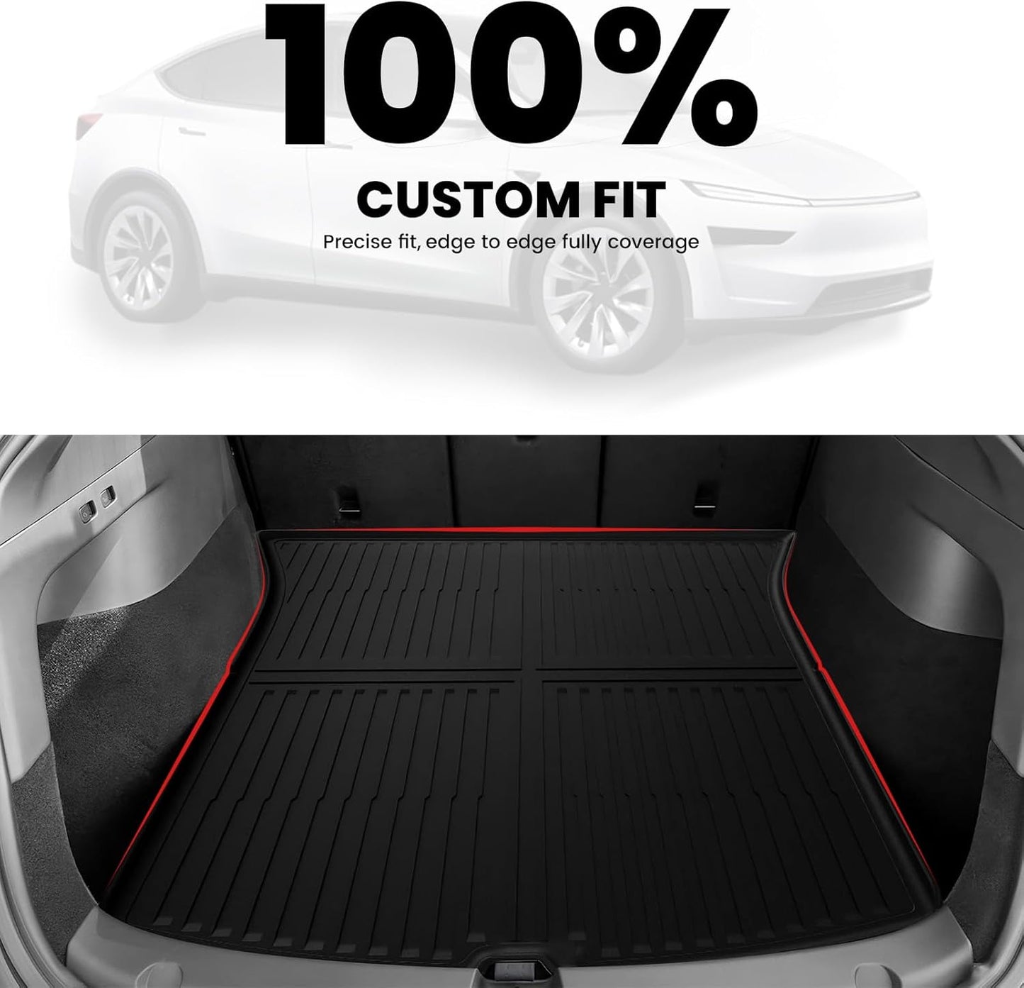 LASFIT Trunk Mats for Tesla Model Y Juniper 2025/2026 Cargo Liners Car Accessories, Custom Fit TPE All Weather Trunk Liners Frunk Rear Sub Trunk Mats Set 4PCS