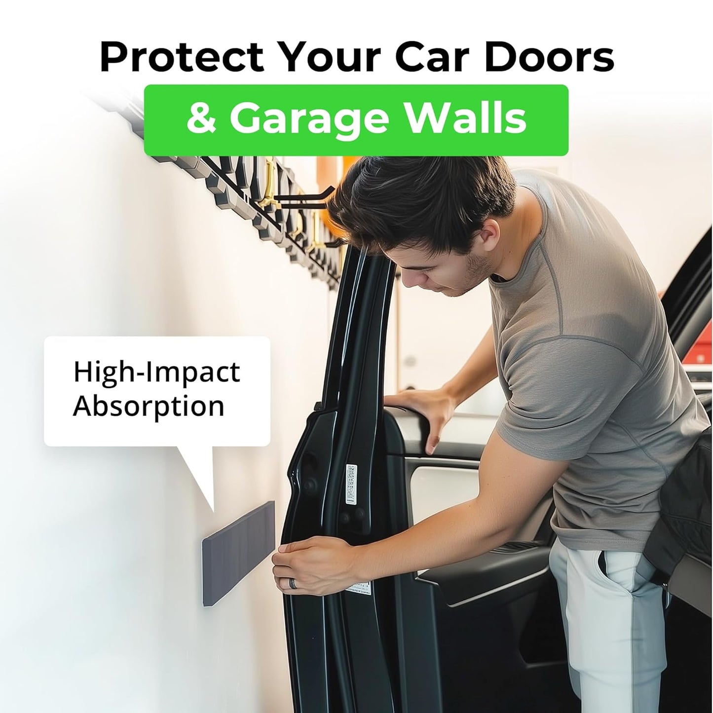 XCEL Foam Rubber Protector Panels – 4 Pack of Versatile Marine Gray Foam Pads – Ideal for Wall Protection, Garage Parking Aids, Car Door Bumper Padding Anti Vibration, Insulation, DIY Projects - Gray