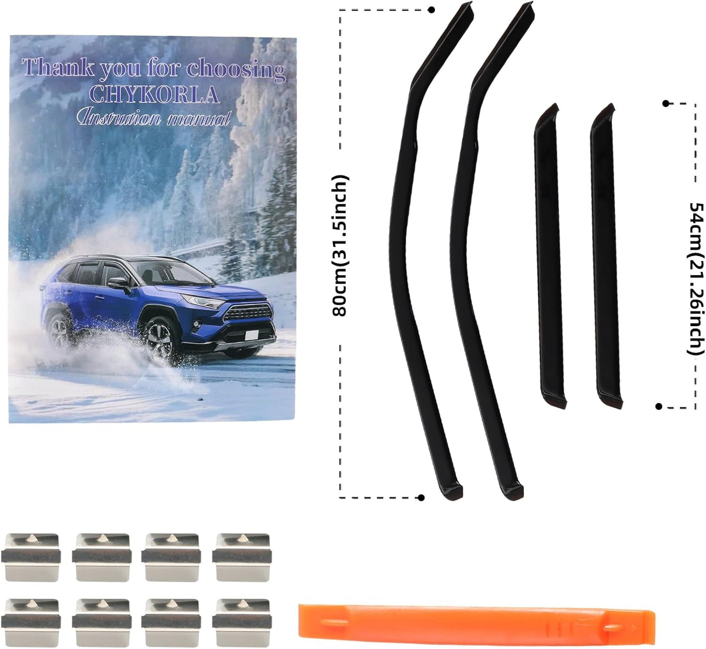 in Channel Rain Guards Fit for 2021-2025 Ford Bronco Sport, Durable Side Window Wind Deflectors, Vent Window Visors Shade Shield, 2021 2022 2023 2024 2025, 4PCS