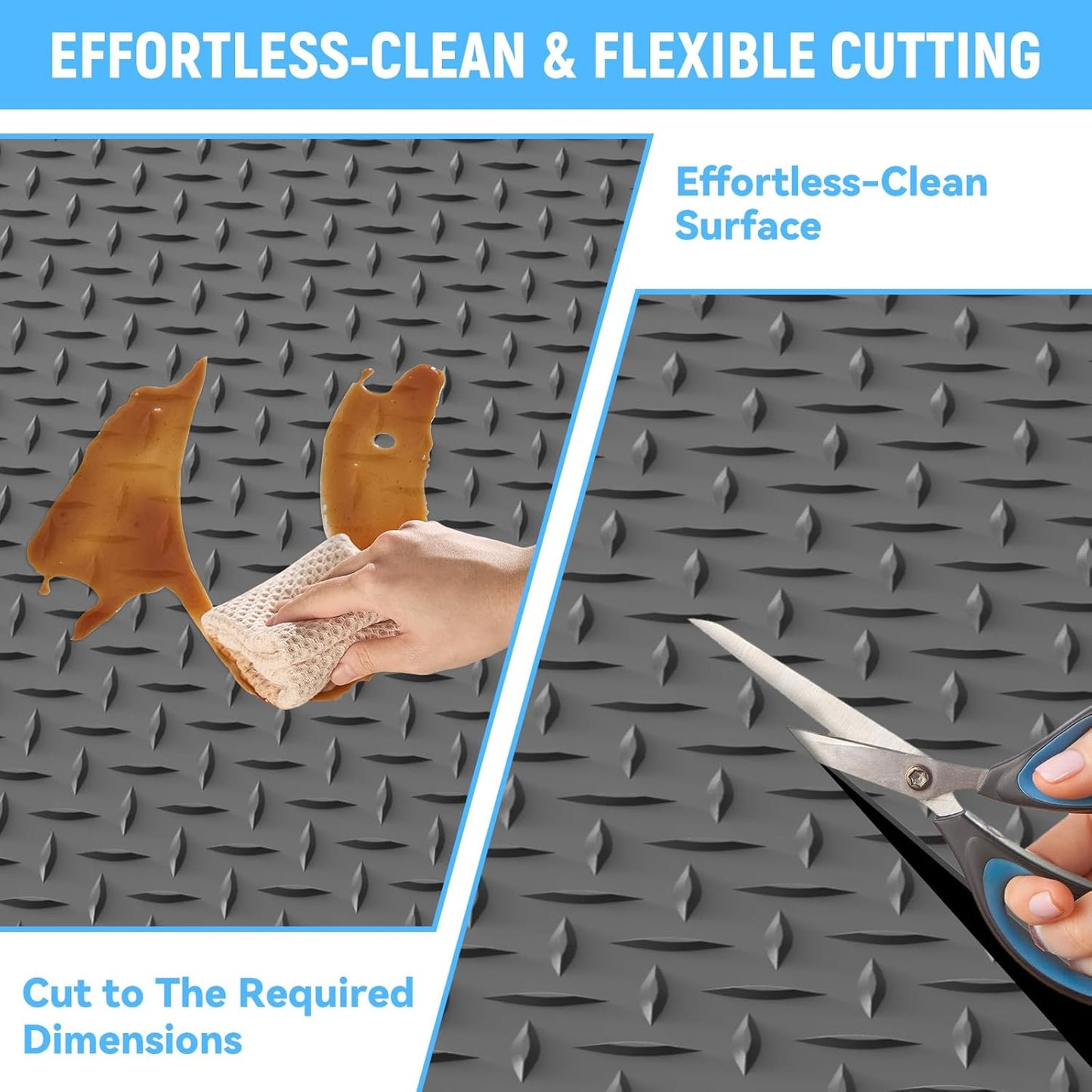 4x6 FT Garage Floor Mat,2.8mm Thickened PVC Flooring Roll for Under Car,24 SQFT Diamond Plate Gray Garage Mats for Truck,Trailer,SUVs,Van,Golf Cart,Motorcycle（Included Tapes）