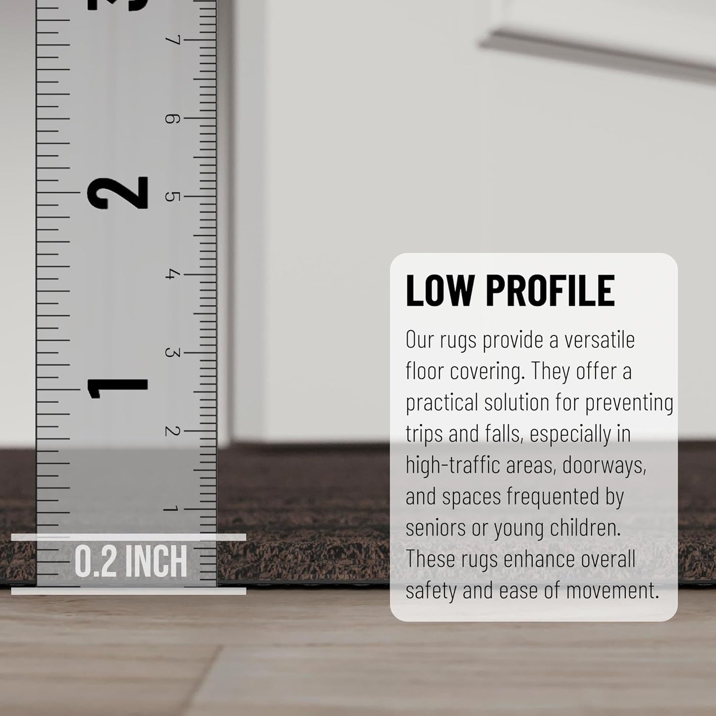 Ottomanson 2'7" x 50' Hallway Runner with Scraper Pile - Extra Durable Non-Slip Rug Mat for Indoor & Outdoor Use - Ideal for Kitchen, Entryway & Garage - High-Traffic Carpet, Brown