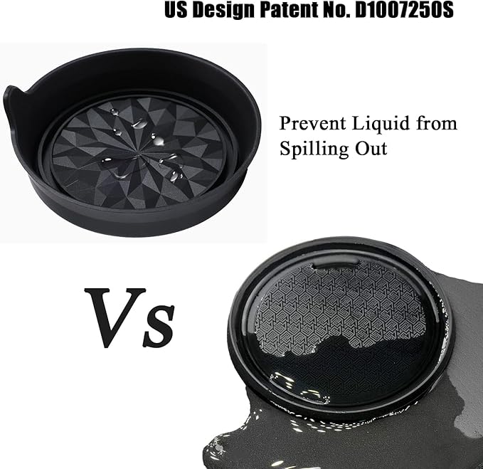 Amooca Car Cup Coaster Universal Automotive Waterproof Non-Slip Cup Holders Sift-Proof Spill Holder Car Interior Accessories 2 Pack Black Flower