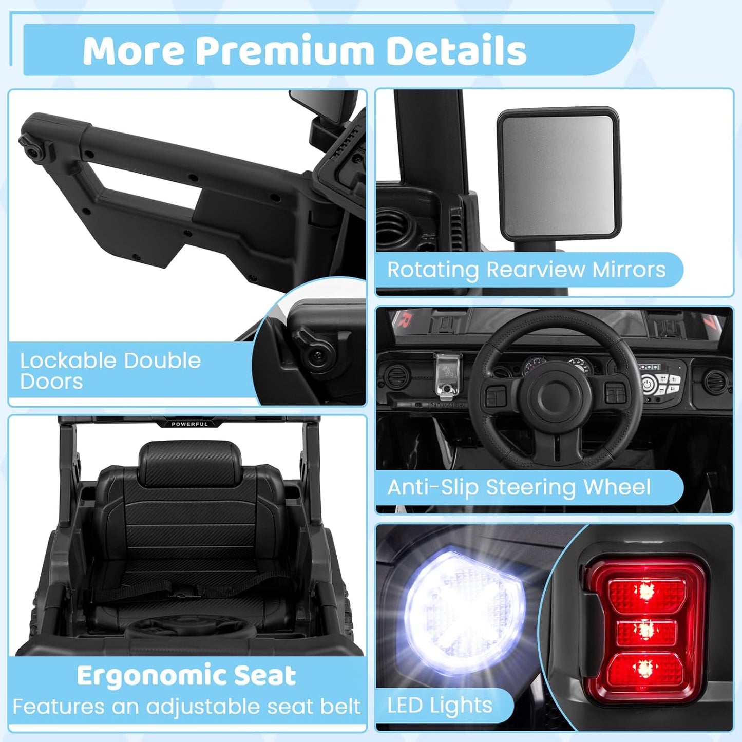 Costzon Kids Ride on Truck, 12V Electric Ride on Car with Remote Control, 3 Speed & Spring Suspension, Wireless Connection, USB, Music, Light, Kids Ride on Toys for Boys Girls (Black)