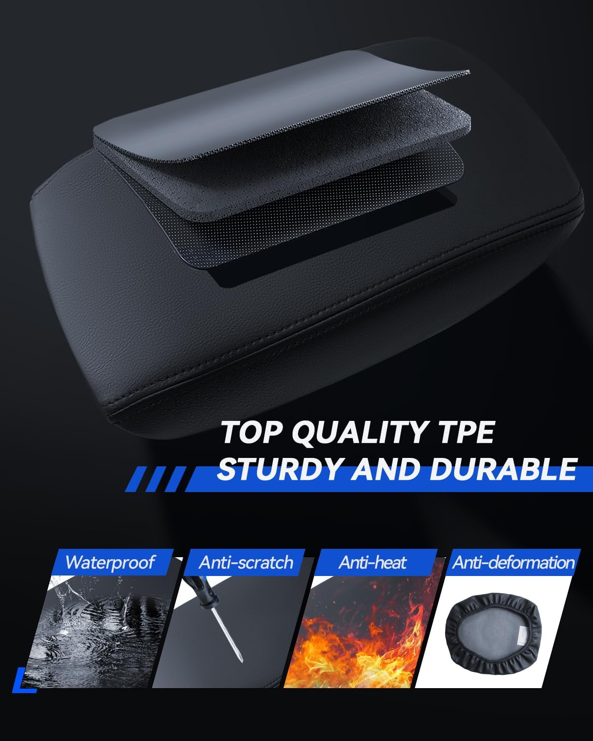 Armrest Cover for Hummer EV 2022 2023 2024 2025 Pickup/SUV Accessories Center Console Middle Lid Pad Protector for Car Elbow Rest