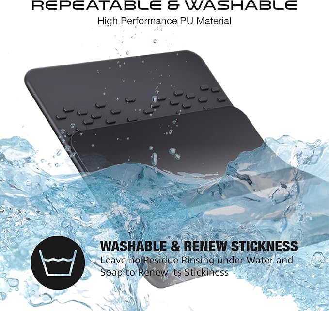 Car Dashboard Non Slip Mat, JIMISHA Anti Slip Pad, Anti Slide Sticky Dash Pad, Multifunctional Fixate Gripping Gel Pad for Radar Detector, Cell Phone, Keys, Glass, GPS, Coins 6.3x2.8 inch (4 Pack)