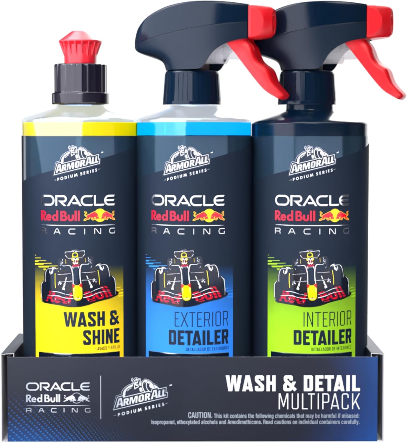 Armor All Podium Series 3-Piece Car Wash & Detail Kit Developed With Oracle Red Bull Racing, Includes Hybrid Ceramic Wash & Shine, Exterior Detailer Spray, and Interior Detailer Spray, 16 fl oz Each