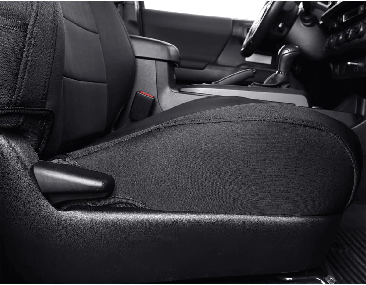 EKR Custom Fit Tacoma Car Seat Covers for Select Toyota Tacoma (Petrol) 2024 2025 Double cab SR,SR5,TRD Sport,TRD Off-Road,Limited - Full Set, Neoprene (Black)