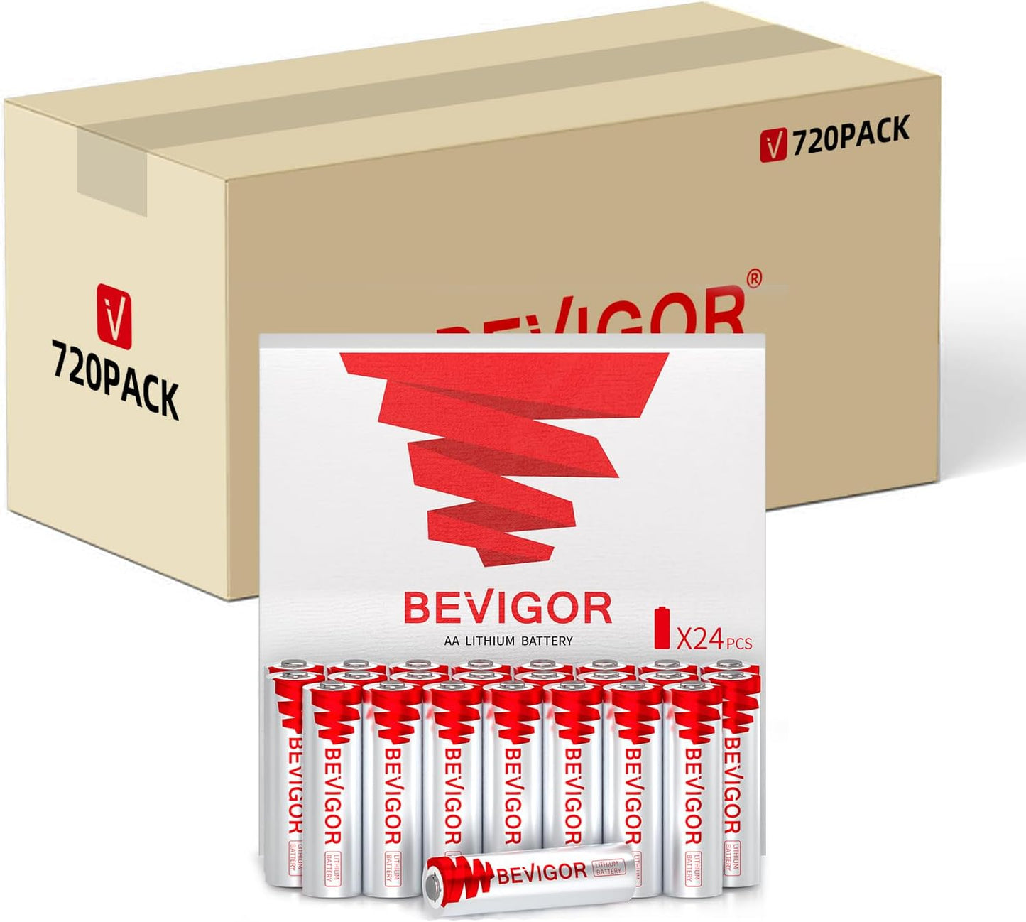 BEVIGOR Lithium Batteries AA, 720 Bulk Pack 1.5V 3000mAh High Performance Lithium Double A Battery (Non-Rechargeable)