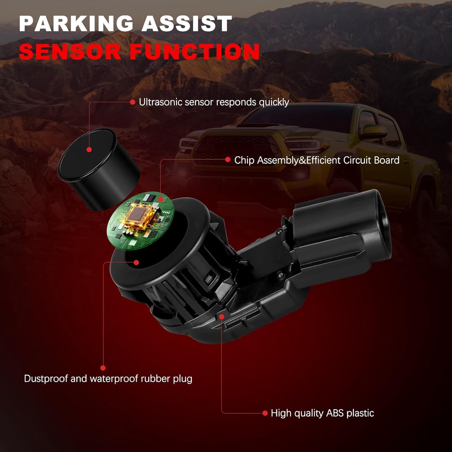 Parking Assist Sensor Compatible with Toyota RAV4 2014-2018,Tacoma 2015-2022,Tunder 2014-2021,Replace#89341-0C010 89341-0C020 PPS65 1PCS Parking Sensors