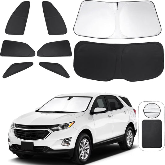 TINGLU Window Shades for Chevrolet/Chevy Equinox 2018-2024 Accessories Car Side Full Windows Rear Triangular Windshield Sun Shade Sun UV Rays & Privacy Protection for Camping,Napping,and Relaxing 8PCS