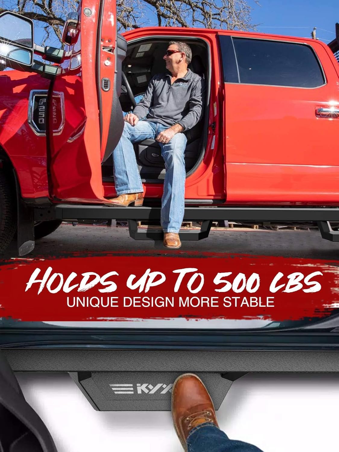 KYX Running Boards for 2005-2023 Tacoma Double Cab Pickup Truck, 5 inches Side Steps Nerf Bars Truck Step Rails