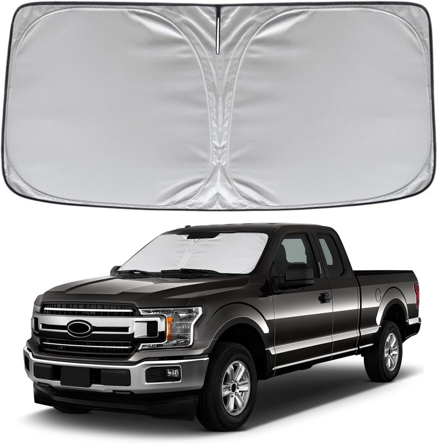 KAYZT Windshield Sun Shade for F150 2015-2020 Foldable Sunshade Front Window Custom Fit Accessories