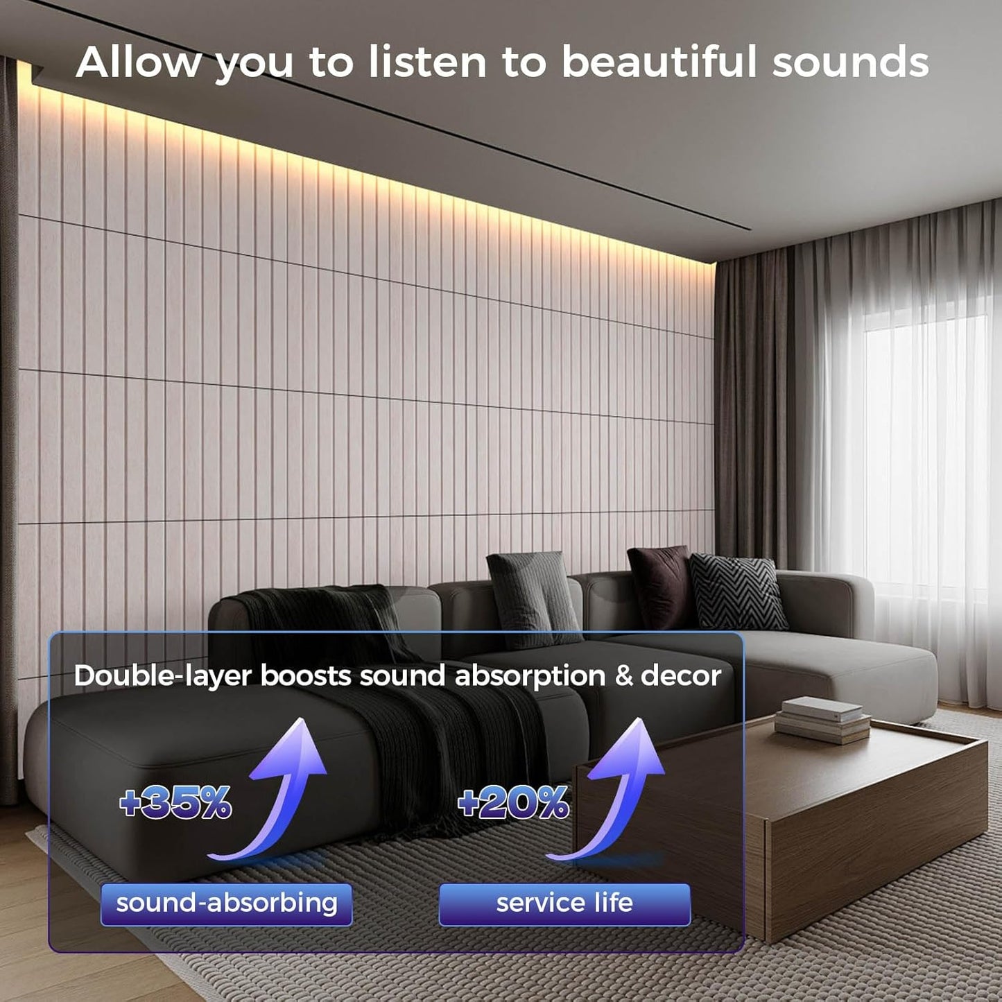 6 Pack Large Soundproof Wall Panels, 24 x 12 x 0.47 in Sound Proof Foam Panels for Walls, 1.2lb/ft³ High Density, Thicker 0.47in, Acoustic Panels, Sound Dampening Panels Camel