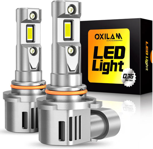 OXILAM 9006 LED Bulbs, 30,000LM 700% Super Bright 6000K Cool White, Plug and Play, IP68 Waterproof, Pack of 2