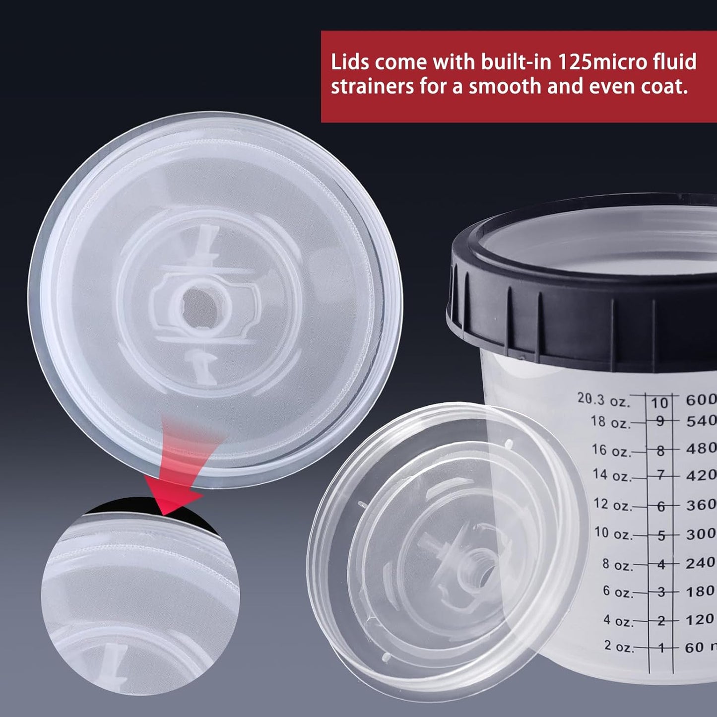 Disposable Paint Mixing Cup Kit,HVLP Paint Sprayer Gun Mixing Cups with 30 Cups and Lids System, 6 Plugs and 1 Hard Cup with Retainer Ring, 1 Cup Adapter,Paint Stirrer (30)