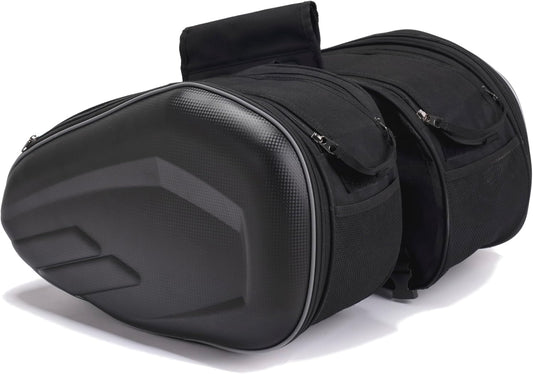 Motorcycle Saddlebags, 36L-58L Expandable Capacity, Motorcycle Panniers Universal, Waterproof, Detachable, Collapsible for Sport Dirt Bike Side Bags and Luggage