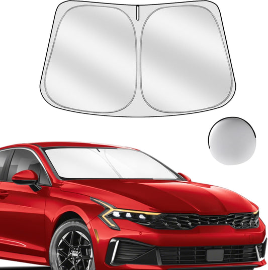 Windshield Sun Shade for Kia K5 2021-2025 Foldable Sunshade Custom Fit Front Window Car Interior Accessories Protector Blocks UV Rays