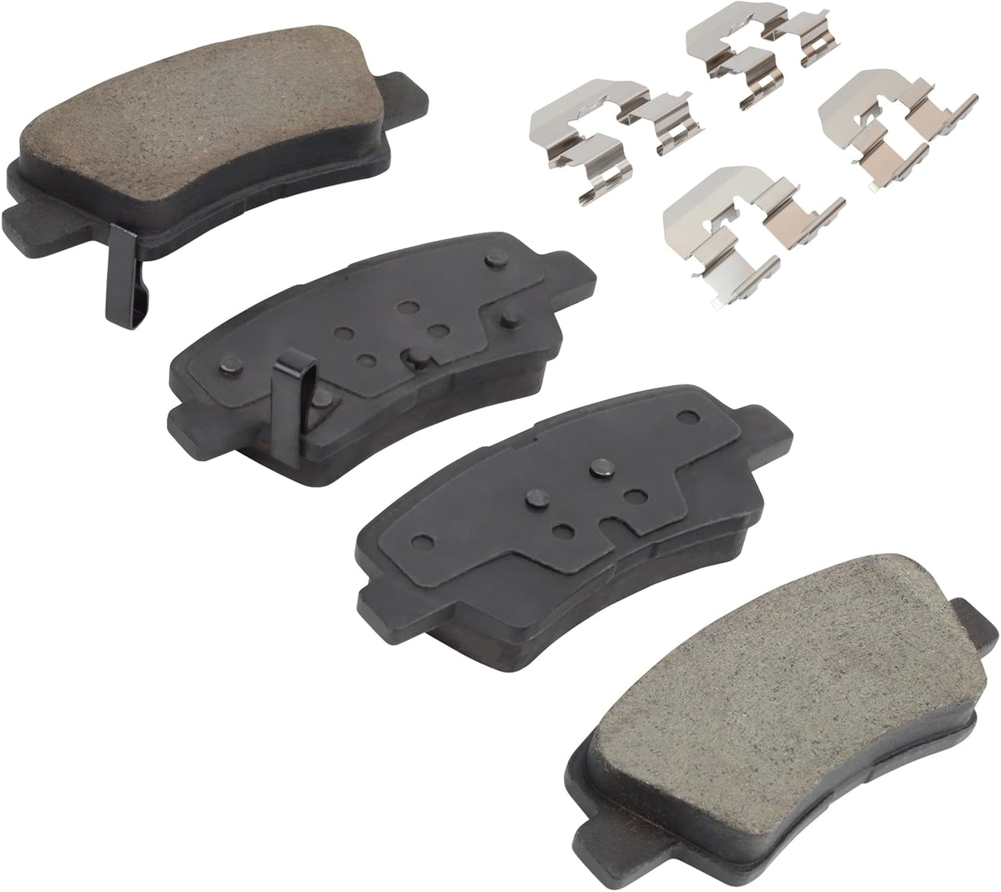 Premium Semi-Metallic Rear Brake Pads (1001-1544M) Compatible with Hyundai Accent 2018-2012, Elantra 2016-2011, Elantra Coupe 2014-2013, Kia Optima 2016-2014, Rio 2018-2012