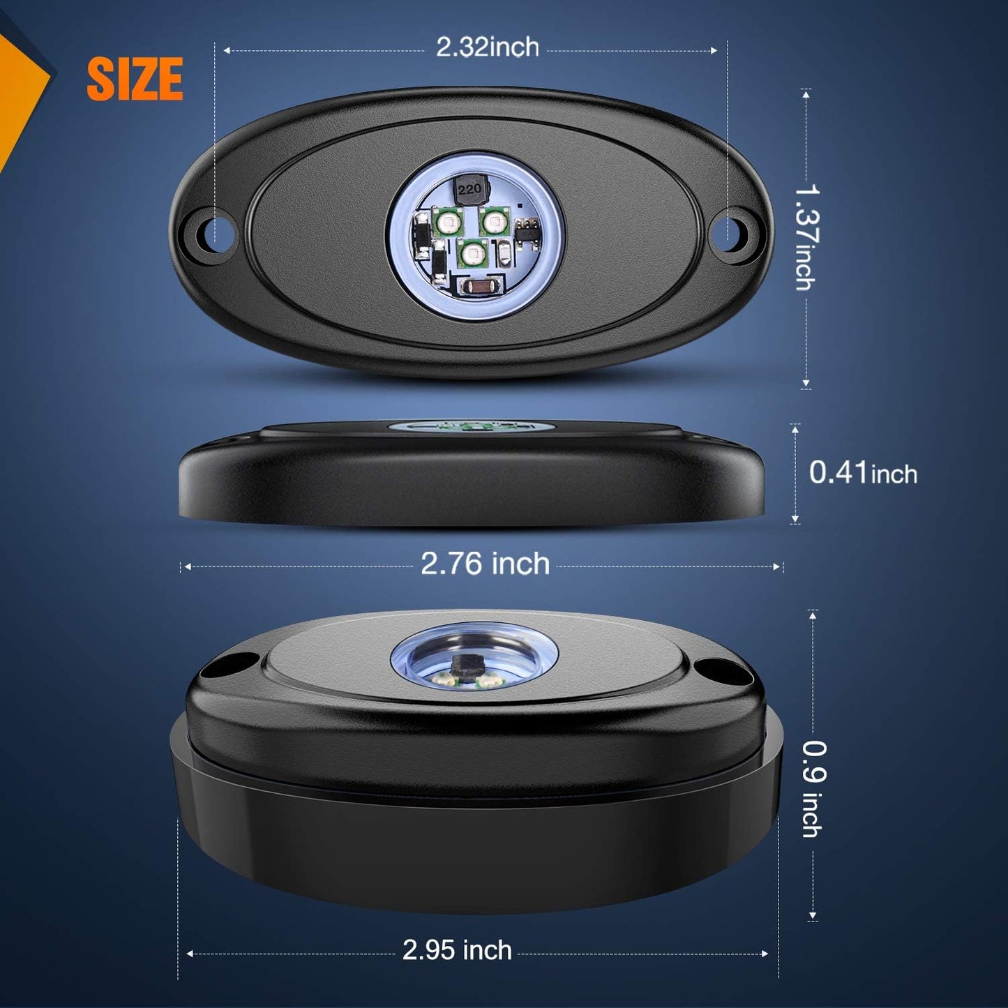 Nilight LED Rock Light Pods Waterproof Under Body Wheel Well Light Exterior Interior Lights for Car Truck Pickups ATV UTV SUV Motorcycle Boat, 6PCS Blue