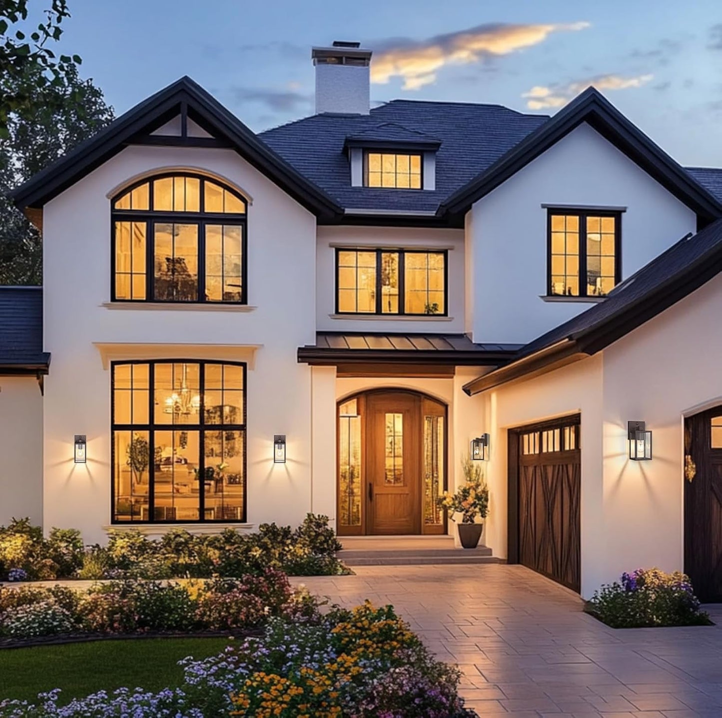 PARTPHONER Dusk to Dawn Outdoor Light Fixtures, 2-Pack Sensor Porch Lights, Waterproof Exterior Wall Sconce Lighting Lamp, Waterproof Wall Lantern for House, Doorway, Garage (Oil Rubbed Bronze)