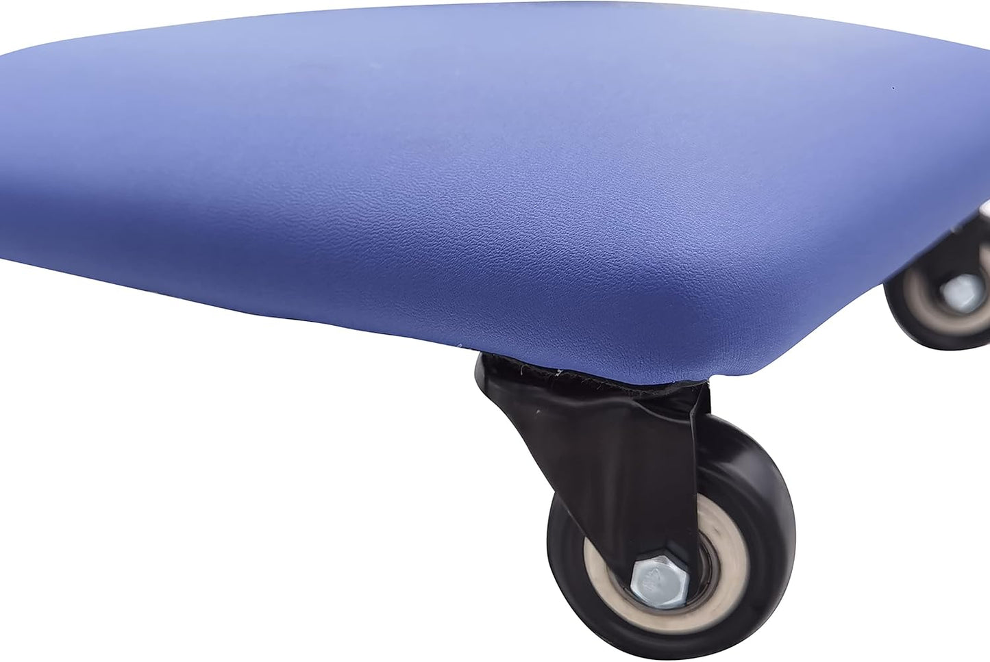 Roller Seat 360 Degree Rotating Low Stool with Wheel Chair PU Leather Universal Swivel Wheels Stool for Home Office Fitness and Garage (Square Blue)