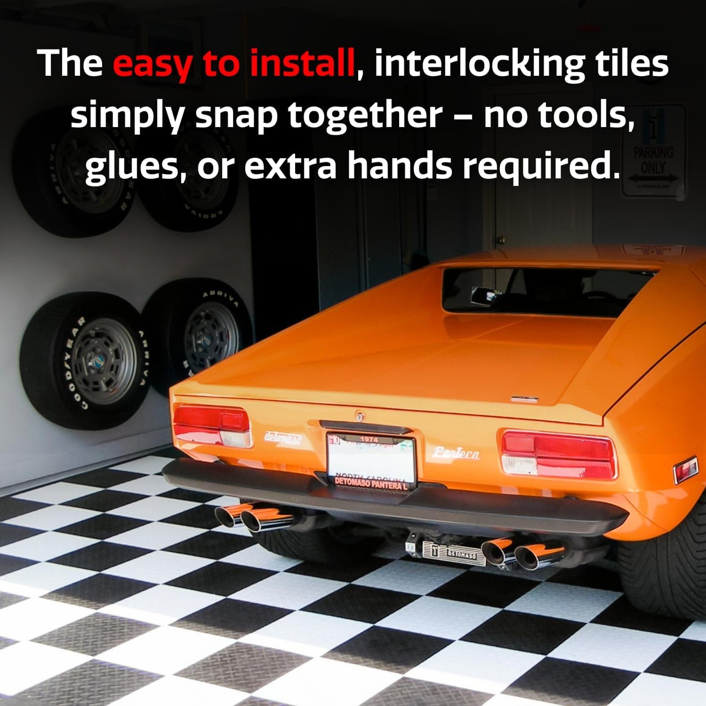 Big Floors RaceDeck Diamond Plate Design, Durable Interlocking Modular Garage Flooring Tile (Purple, 24 Pack of 12 x 12" Tiles)