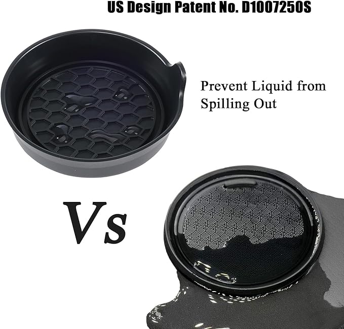 Amooca Car Cup Coaster Universal Automotive Waterproof Non-Slip Cup Holders Sift-Proof Spill Holder Car Interior Accessories 4 Pack Black